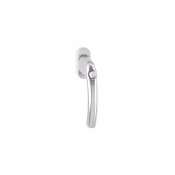 Poignée de fenêtre 0710SV / U26 Série Tôkyô. Cette poignée de fenêtre a un bouton-poussoir.RENSEIGNEMENTS SUR LE PRODUIT: Num ...