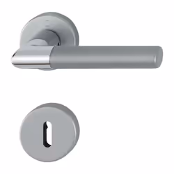 Garniture de porte HOPPE Lecce en aluminium anodisé bi-couleur - Clé en L - 3895276