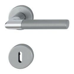 Garniture de porte HOPPE Lecce en aluminium anodisé bi-couleur - Clé en L - 3895276
