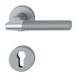 Hoppe - Garniture de porte Lecce en aluminium anodisé bi-couleur - Clé en i - 3895284