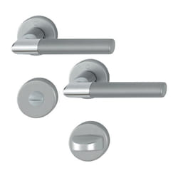 Hoppe - Garniture de porte Lecce en aluminium anodisé bi-couleur - Porte WC/Salle de bain - 3895292