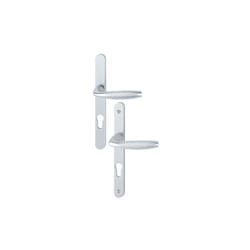 Ensemble sur plaque étroite saillie réduite New York Hoppe 099KH300LMSGL/1810 Inox F9 - Clé i - Mont/Rap/ép.68/77 - 3397875