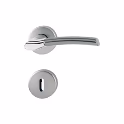 Garniture pour porte intérieure Bergen HOPPE Laiton chromé aspect Inox - 281 - Garniture HOPPE en laiton sur rosaces avec ros ...
