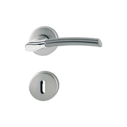 Hoppe - Ensemble Bergen sur rosace clé l F49/F9 laiton chromé/aluminium aspect inox - 2811827