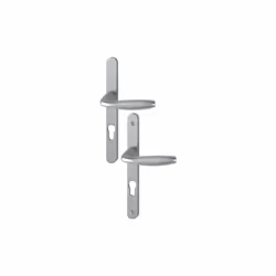Ensemble de porte plaque étroite New york Clé i aspect inox F9 HOPPE - 1810RH/300LMSGL/1810 - 195mm - entr.7/70 C.7 - 48/57 - ...