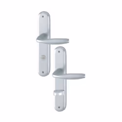 Ensemble de porte sur plaque New york - entr.165mm - WC - aspect inox F9 - 1810/318KN - 3398456 - ENSEMBLE SUR PLAQUE ALUMINI ...