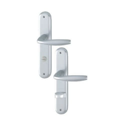 Hoppe - Ensemble de porte sur plaque New york - entr.165mm - wc - aspect inox F9 - 1810/318KN - 3398456
