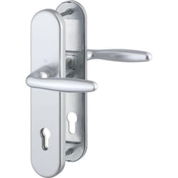 Poignée de porte dentrée - HOPPE - Verona - Aluminium - Argent anodisé - RC2 EN 1906