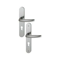 Ensemble de porte plaque large Atlanta Hoppe acier brossé F9 - Clé i - ent.92 C8 mm ép. 68/77 mm - 2824134