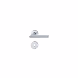 Paire de béquilles sur rosace Stockholm HOPPE 1140/42K/42KS Argent Alu - Clé L - 2834332 - Garniture HOPPE en aluminium sur r ...