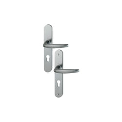 Hoppe - Ensemble de porte plaque large Atlanta 1530/300M aspect inox F9 - Clé i - entr.70 épais.68/77 - 2834674