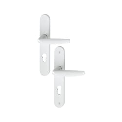 Ensemble de porte plaque large Atlanta 1530/300M blanc 9016 - HOPPE - Clé i - entr.70 épais.68/77 - 2834703