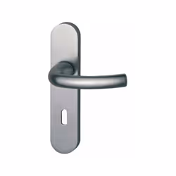 Garniture monobloc en aluminium anodisé pour porte intérieure. Pour entraxe de serrure de 70 mm. - entraxe 165 mm, plaque 185 ...