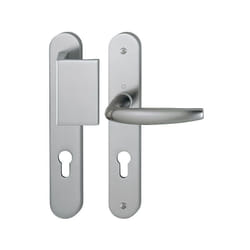 Hoppe - Ensemble de porte palière plaque étroite aileron Atlanta 554/3346/1530 Inox F9 - Clé i - ent.8/92 56/70 - 2838421