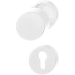 Ensemble poignée porte-serrure 138L/15/153/K58,PZ blanc