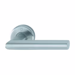 Garniture de porte sur rosace Utrech HOPPE Inox - 39406 - Assemblage : garniture libre, ressort de rappel de béquille à doubl ...