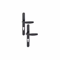 Ensemble de porte sur plaque étroite New-York 1810RH/300LMSGL/1810 HOPPE Noir mat PZ70 - 3944808 - Garniture HOPPE en alumini ...