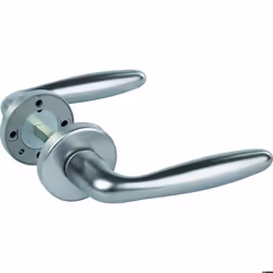 Poignée de porte sur rosace - Hoppe et Cie - inox - Carré à montage rapide