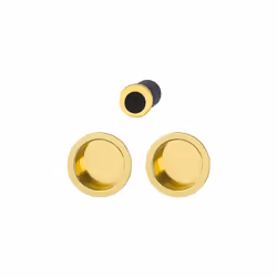 Set 5 aluminium pour porte coulissante 4920 F271 ronde aspect doré brillant, aveugle sans gâche, cuvette + doigt - HOPPE - 39 ...
