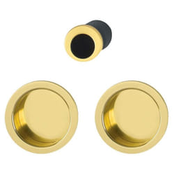 Manœuvres encastrées rosace ronde pour porte coulissante intérieure aluminium argent Hoppe