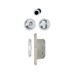 Hoppe - Set 1 aluminium pour porte coulissante 4920 F249 ronde aspect chromé brillant, aveugle sans gâche, cuvette + doigt 3948041