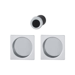Hoppe - Set 5 aluminium pour porte coulissante 4921 F94-1 carré aspect chromé satiné, aveugle sans gâche, cuvette + doigt 3948083