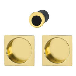 Manœuvres encastrées rosace carrée pour porte coulissante intérieure aluminium argent Hoppe