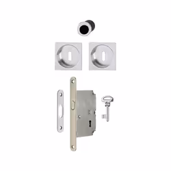 Serrure+cuvette+doigt 4921 Clé L HOPPE carrée pour porte coulissante - chromé brillant - 3948147 - SET 3 pour porte coulissan ...