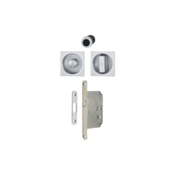 Hoppe - Set 1 aluminium pour porte coulissante 4920 F94-1 carré aspect chromé satiné, aveugle sans gâche, cuvette + doigt 3948251