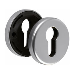 Rosace ronde aspect inox - Clé i - Cortina et Verona - La paire Hoppe et cie