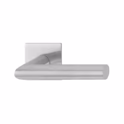 Paire de béquille sur rosace plate autocollante carrée Bec de cane Amsterdam Inox F69 - HOPPE - ROZ 3478448 - Garniture compl ...