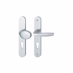 Ensemble de porte palière sur plaque New-York 76G/300M/1810 HOPPE Argent - 3281135 - Garniture bouton/poignée HOPPE en alumin ...