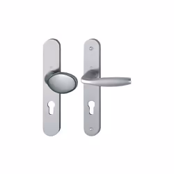Ensemble de porte palière sur plaque New-York 76G/300M/1810 HOPPE Inox - 3281143 - Garniture bouton/poignée HOPPE en aluminiu ...