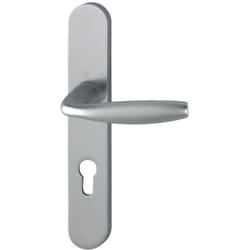 Hoppe - Ensemble de porte sur plaque New york clé i aspect inox F9 - 1810/300M - entr.195mm - 3281952