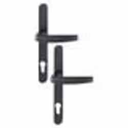 Ensemble de porte-fenêtre plaque étroite Atlanta 1530/300LMSGL HOPPE Noir mat Clé i Entr.92 - ép.58-67 - 3303795