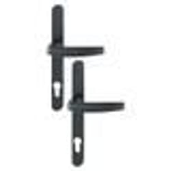 Ensemble de porte-fenêtre plaque étroite Atlanta 1530/300LMSGL HOPPE Noir mat Clé i Entr.92 - ép.58-67 - 3303795