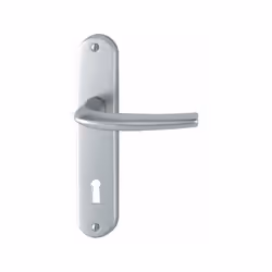 Garniture en aluminium sur plaques courtes, pour portes intérieures. Pour entraxe de serrure de 70 mm. - entraxe 165 mm, plaq ...