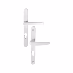 Ensemble de porte-fenêtre plaque étroite Atlanta 113KH/300LMSGL/1530 HOPPE Saillie réduite 195mm Blanc 9016 Clé i Entr.70 C.7 ...