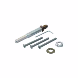 Kit de fixation HOPPE : vis filetées M6 selon DIN 965-10.9 avec tête fraisée cruciforme, goupille pleine HOPPE-FDW (décalée d ...