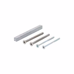 Set de fixation Sertos® (salle de bain/WC) 2 vis filetées M5 selon DIN 965 avec tête fraisée cruciforme 2 vis à usage multipl ...