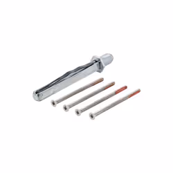 Set de fixation Sertos® (FS, bouton/poignée) 4 vis filetées M4 selon DIN 965 avec tête fraisée cruciforme Tige profilée FDW p ...