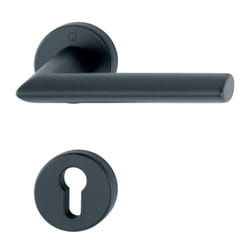 Hoppe - Paire de béquilles sur rosace Stockholm 1140/42K/42KS Noir mat - Clé i - 11688464
