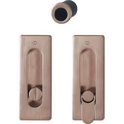 Kit de rosace de porte coulissante - HOPPE - M464 - Cuivre satiné - Sans serrure - Carré