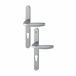 Ensemble de porte sur plaque New york Clé i aspect inox F9 - ép.68/77 1810/300LFGL/1810RH - 3766651 - Ensemble sur plaque alu ...