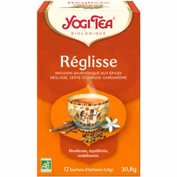 YOGI TEA Réglisse 17 x 1.8 g, Infusion de plantes, 30,6 g, 1,8 g, Réglisse*, cannelle*, zeste d'orange*, gingembre*, cardamom ...