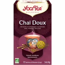 YOGI TEA Chaï Doux 17 x 2 g, Infusion de plantes, 34 g, 2 g, Anis*, fenouil*, réglisse*, cardamome*, poivre noir*, cannelle*, ...