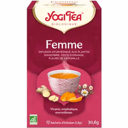 YOGI TEA Femme 17 x 1.8 g, Infusion de plantes, 30,6 g, 1,8 g, Gingembre*, zeste d'orange*, cannelle*, fenouil*, fleurs de ca ...