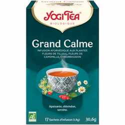 YOGI TEA Grand Calme 17 x 1.8 g, Infusion de plantes, 30,6 g, 1,8 g, Fleurs de camomille*, fenouil*, fleurs de tilleul*, card ...