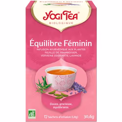 YOGI TEA Équilibre Féminin 17 x 1.8 g, Infusion de plantes, 30,6 g, 1,8 g, Feuilles de framboisier*, réglisse*, verveine odor ...