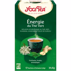 YOGI TEA Énergie du Thé Vert 17 x 1.8 g, Infusion de plantes, 30,6 g, 1,8 g, Thé vert*, citronnelle*, guarana*, menthe poivré ...